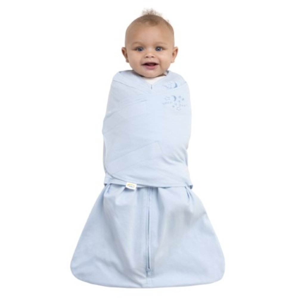 Set of 2 Swaddles 100% Cotton Baby Blue - Small